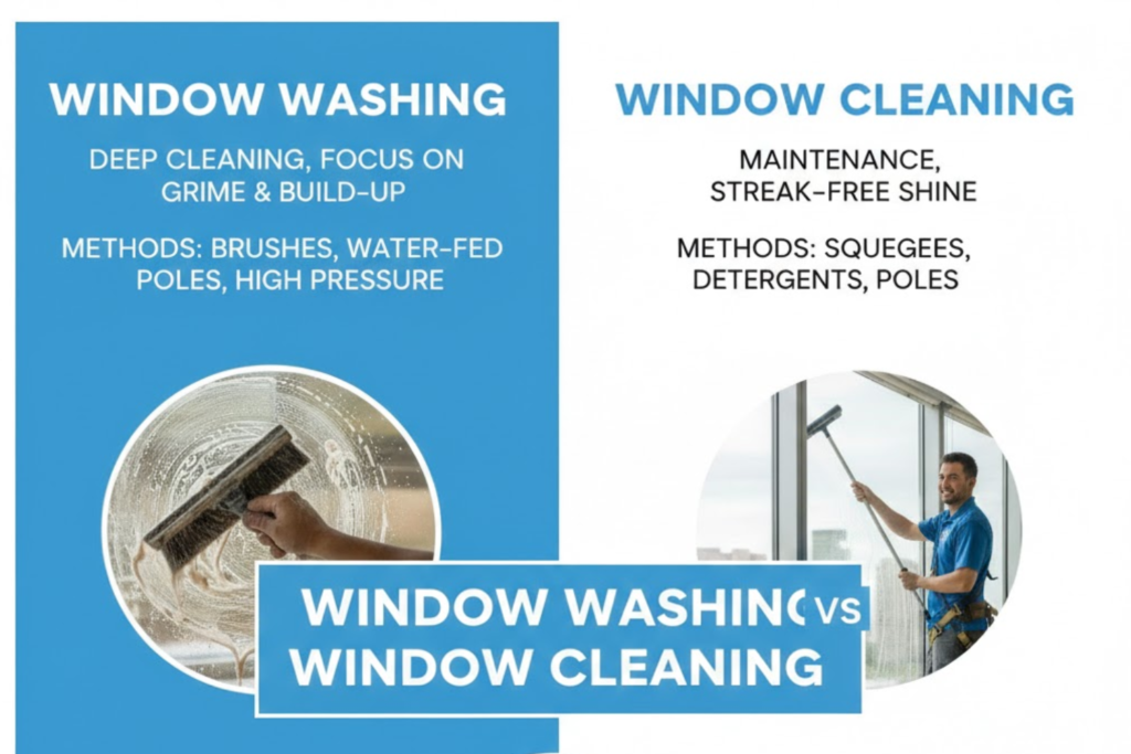 What is the Difference Between Window Washing and Window Cleaning?